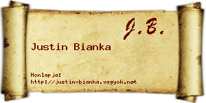 Justin Bianka névjegykártya